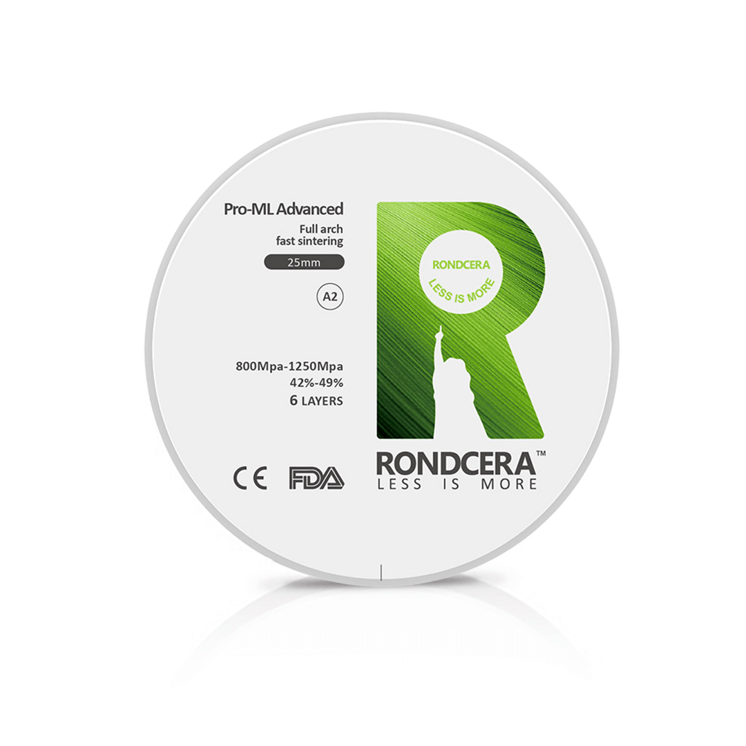 Rondcera Pro-ML Advanced диск циркониевый многослойным с быстрой синтеризацией, 20 мм