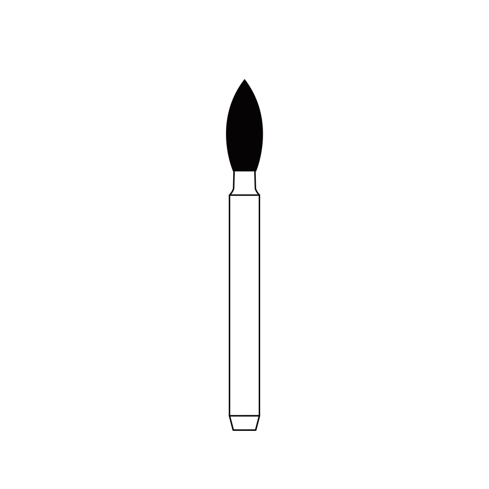 Diamond Bur FG - 3117 бор стоматологический алмазный MICRODONT для турбинного наконечника, форма конуса с пламевидным концом