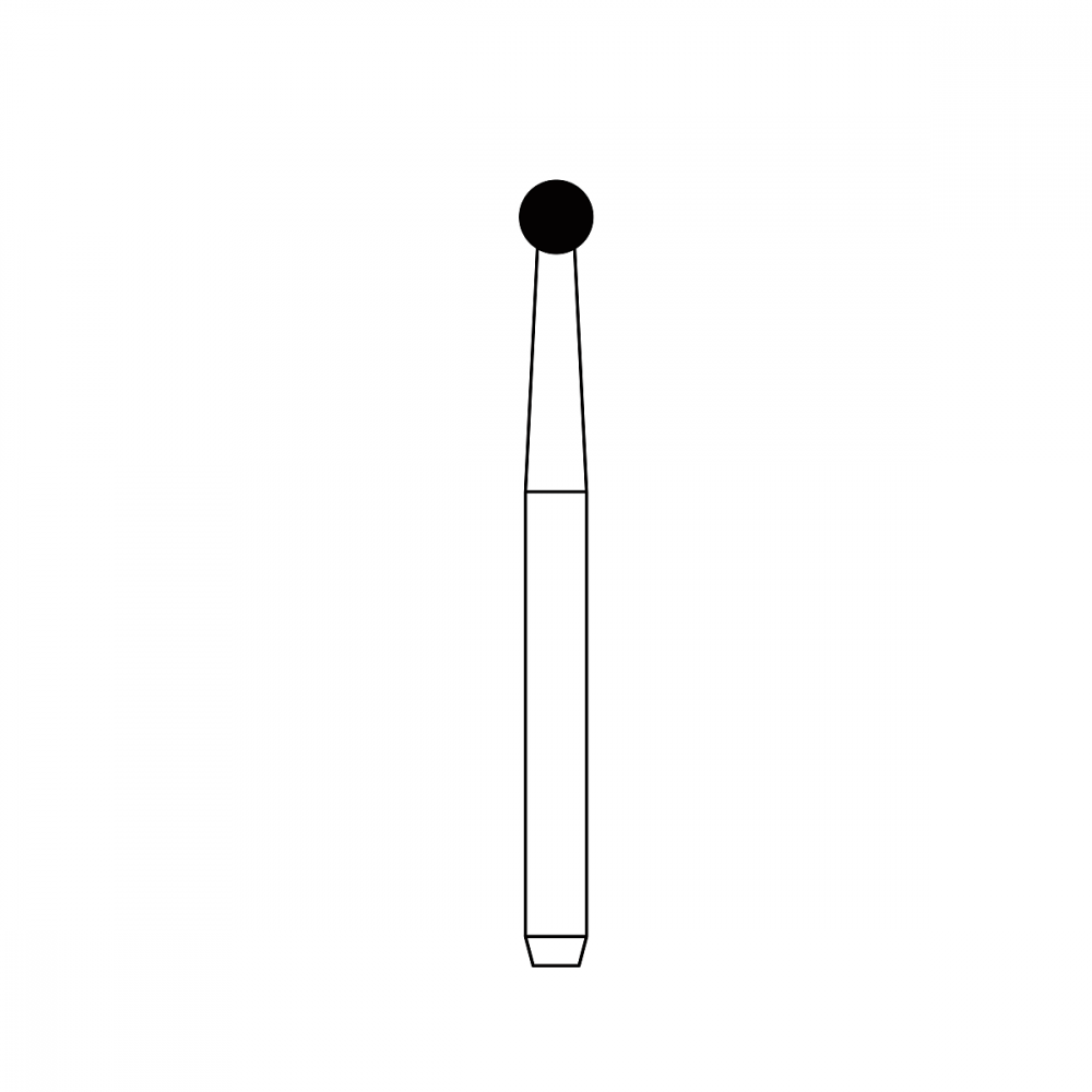 Diamond Bur FG - 1016EF бор стоматологический алмазный MICRODONT для турбинного наконечника, форма круглая (сферическая)