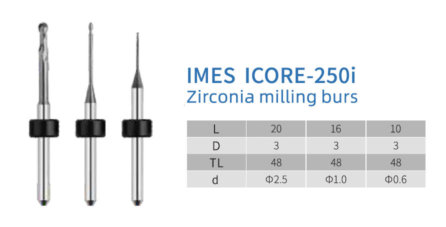 Фреза для диоксида циркония IMES ICORE 250i (0.6 mm, L-10 mm, сферическая, цанга 3 мм)