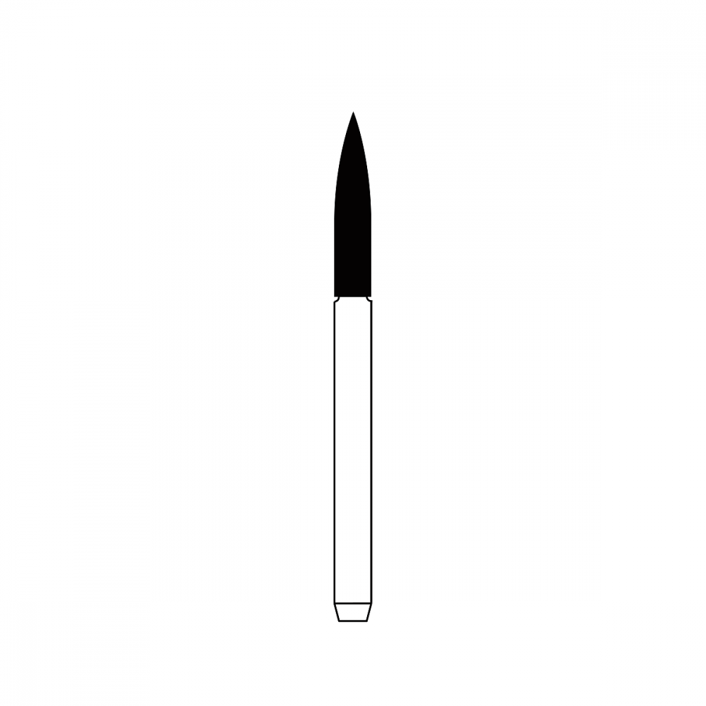 Diamond Bur FG - 4114C бор стоматологический алмазный MICRODONT для турбинного наконечника, форма цилиндрическая, стрельчатый конец