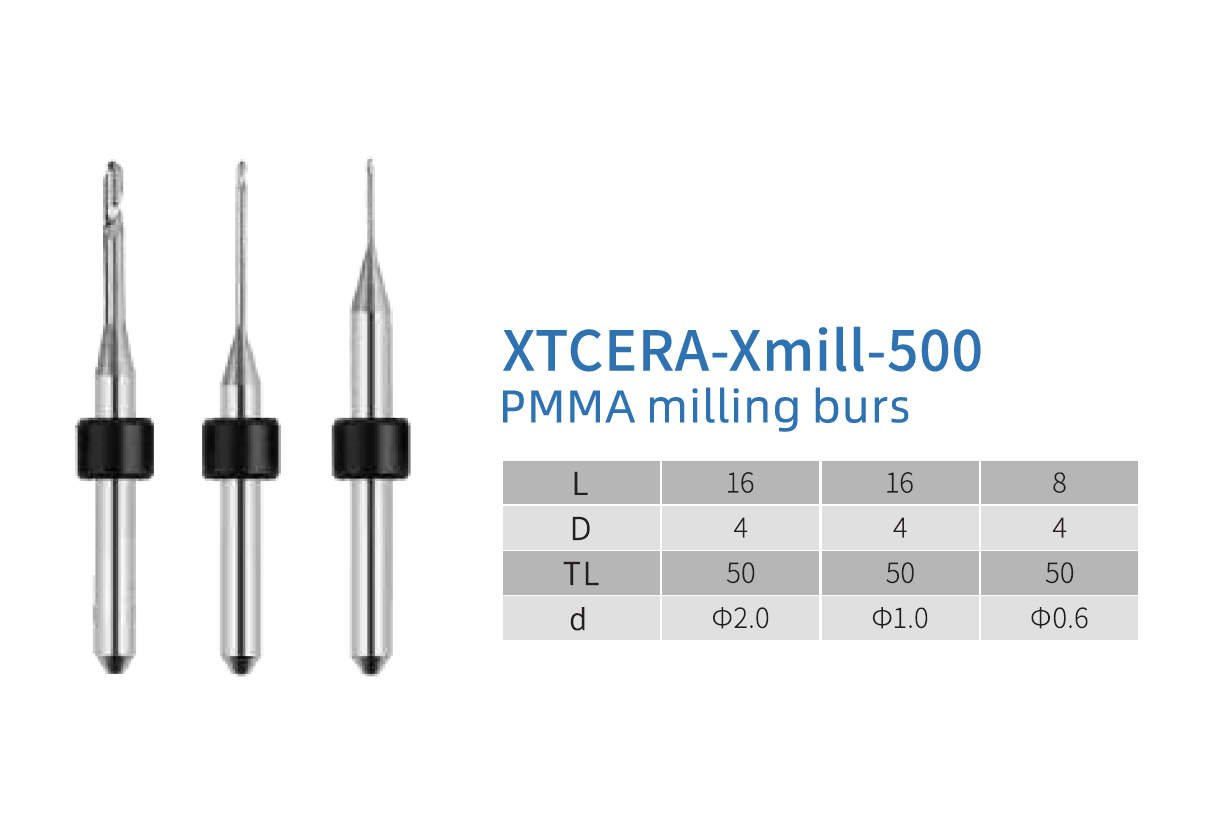 Фреза для диоксида циркония XTCERA X-MILL 500 (0.6 mm, L-8 mm, сферическая, цанга 4 мм)